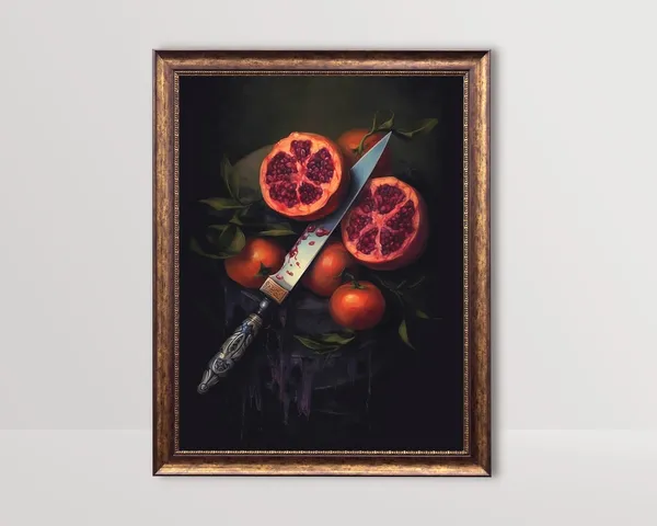 Dagger Sword And Pomegranate Gothic Art Print