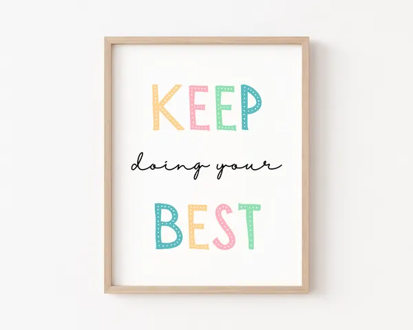 Keep Doing Your Best Kids Affirmations Poster Print