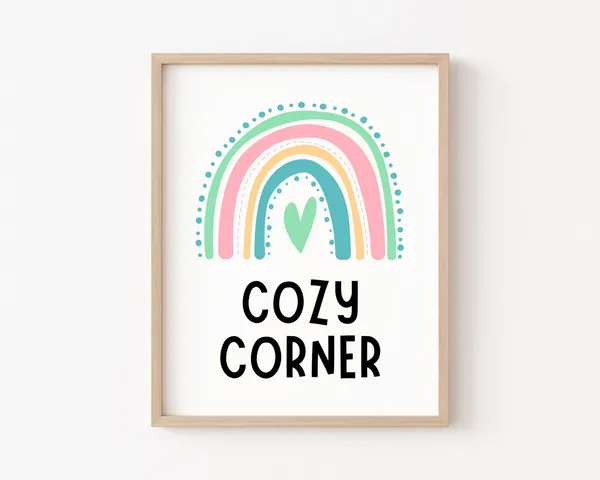 Cozy Corner Boho Classroom Decor Rainbow Poster