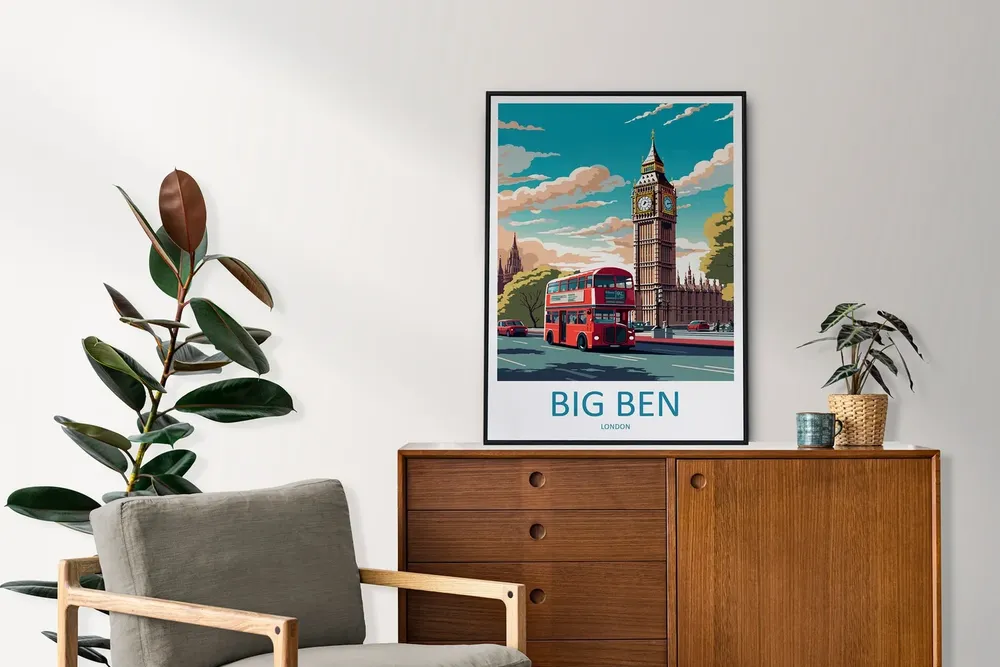 Big Ben Travel Poster, London Wall Art - Image 2