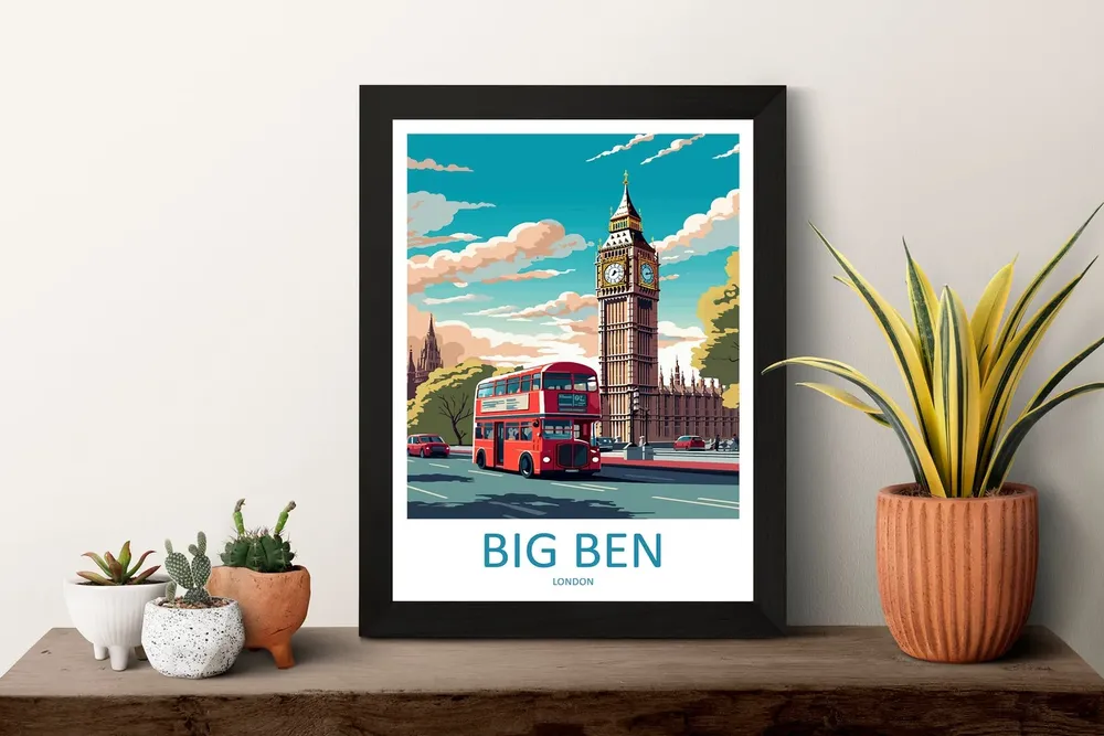 Big Ben Travel Poster, London Wall Art - Image 3