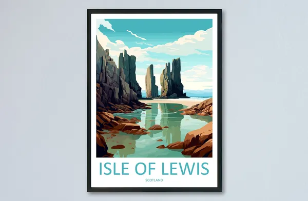 Isle Of Lewis Travel Poster, Scotland Wall Decor