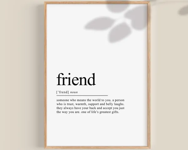 Friend Definition Print, Special Soul Sister Gift