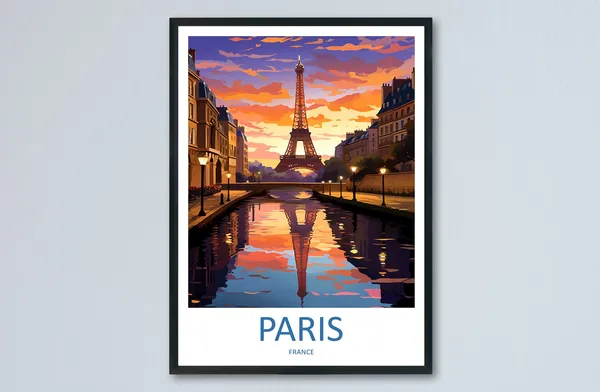 Paris Travel Poster, France Wall Art Decor