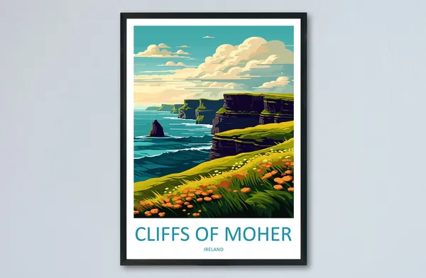 Cliffs Of Moher Travel Poster, Ireland Landscape