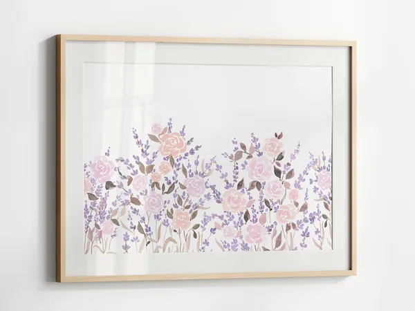 Lavender Watercolor Print, Soft Lilac Floral Poster