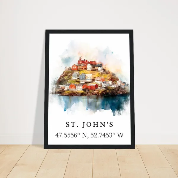 St Johns Traditional Travel Poster, Newfoundland