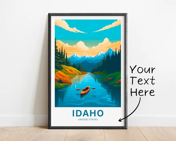 Idaho Personalized Travel Print Travel Poster