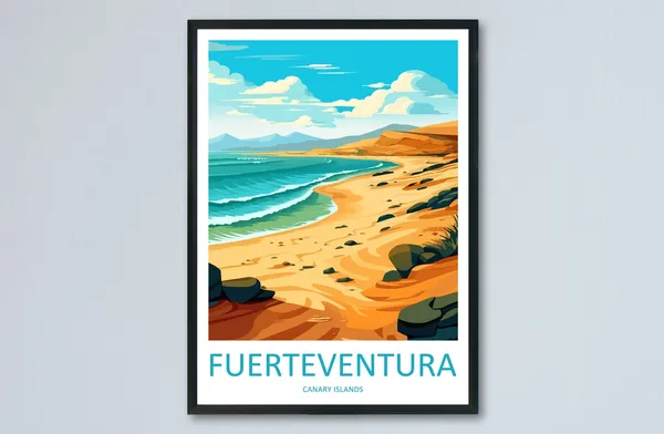 Fuerteventura Travel Poster, Spain Wall Art