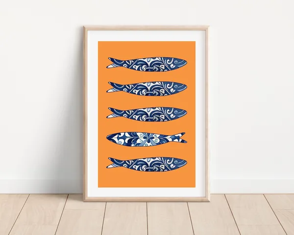 Portuguese Sardine Tile, Portugal Wall Art Print