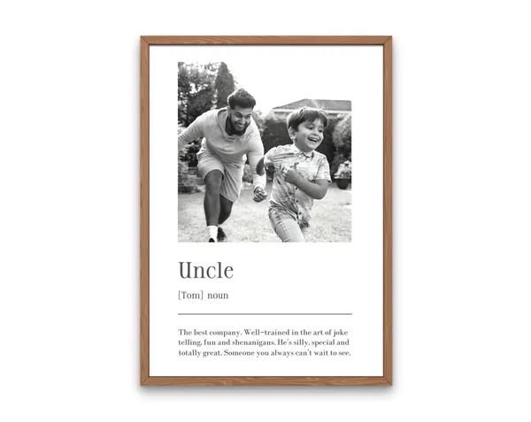 Personalised Uncle Definition Art Print, Gift For Uncle