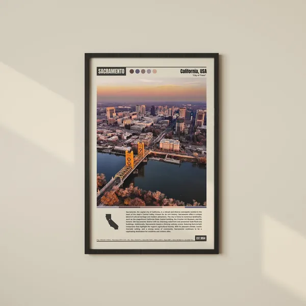 Sacramento Travel Poster, California City Art Print