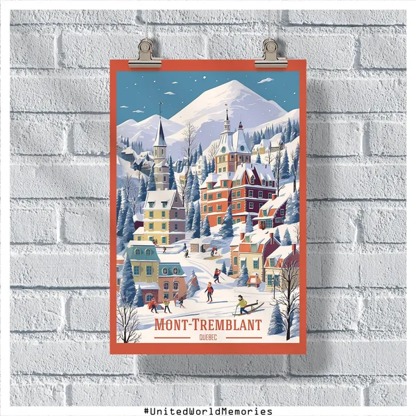 Mont Tremblant Vintage Travel Poster, Quebec