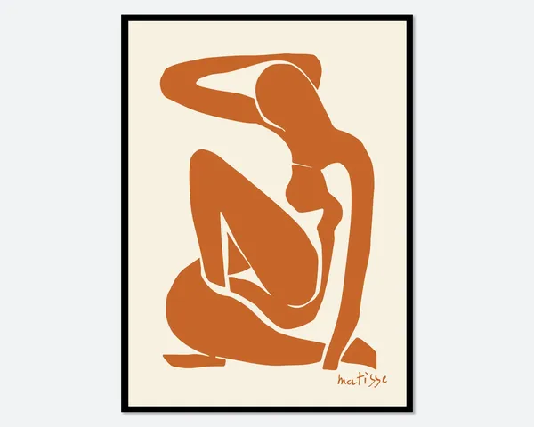 Matisse Blue Nude Abstract Woman Body Art Print