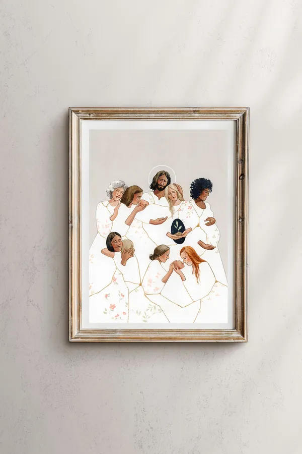 Jesus Christ Kintsugi Motherhood Art Print