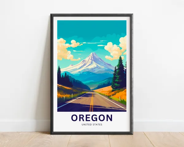 Oregon United States Wall Art Poster Print