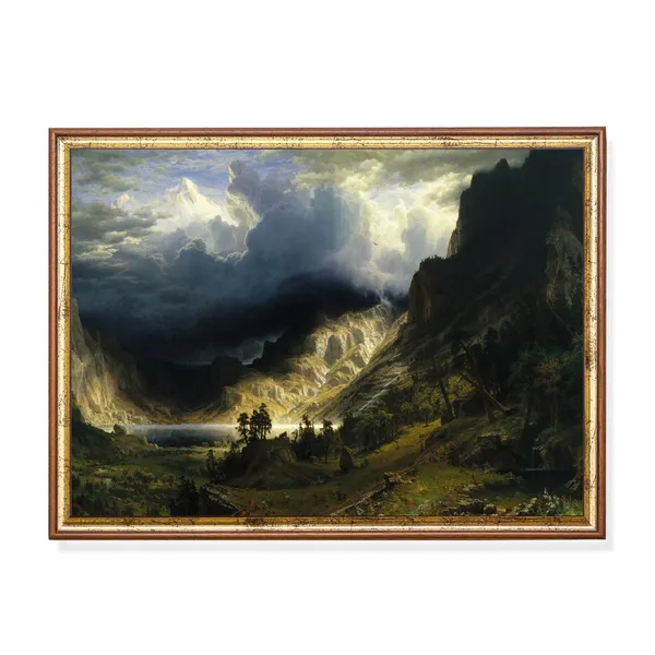 Vintage Rustic Mountain Landscape Farmhouse Art Print