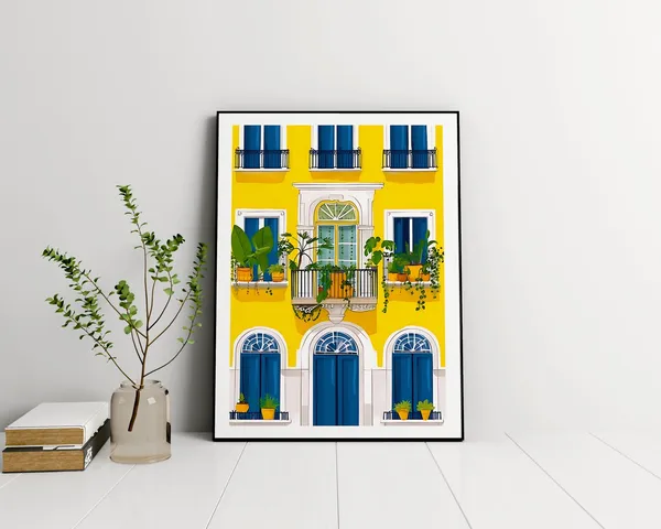 Lisbon City Portugal Travel Poster, Lisboa Architecture