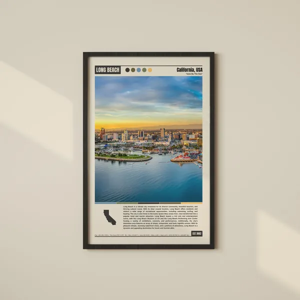 Long Beach Travel Poster, California City Art Print
