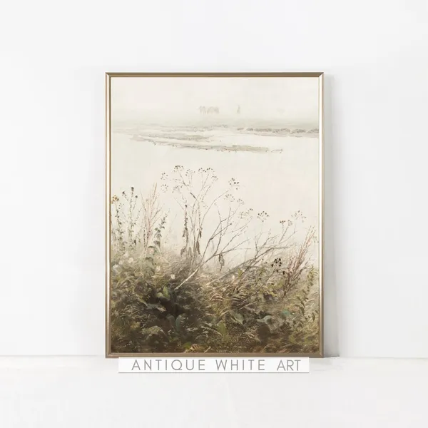 Vintage Wildflower Botanical Art Print, Muted Floral