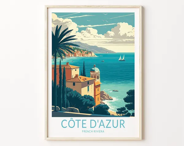 Cte Dazur French Riviera Travel Poster, France