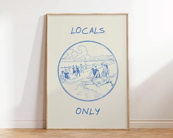 Vintage Coastal Minimalist Beach House Art Print