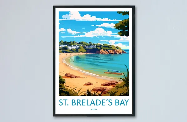 St Brelades Bay Travel Poster, Jersey Wall Art