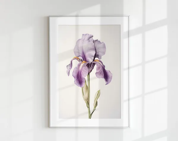 Iris Botanical Vintage Poster, Floral Wall Art