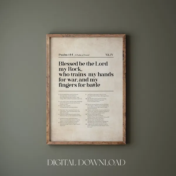Psalm 144 Blessed Be The Lord My Rock Art Print