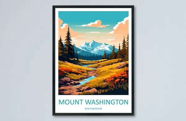 Mount Washington Travel Poster, New Hampshire