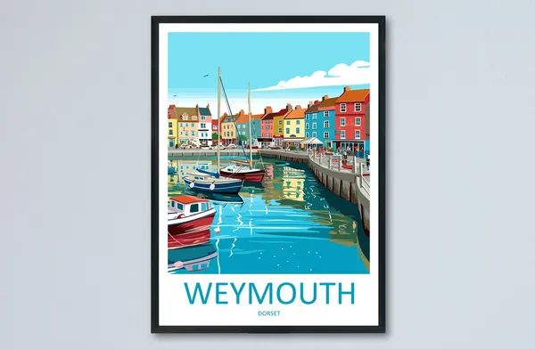 Weymouth Travel Poster, England Place Print