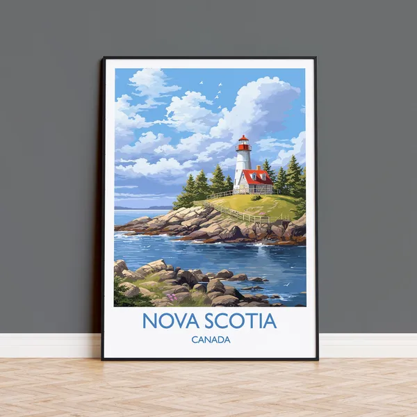 Nova Scotia Travel Poster, Canada Wall Art Print