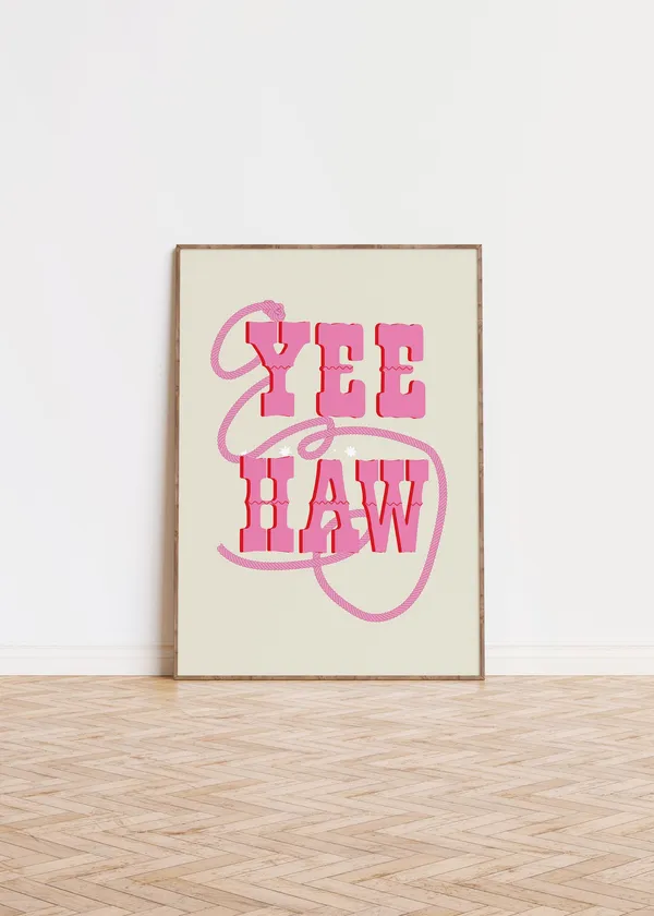 Yeehaw Cowgirl Western Bedroom Art Print
