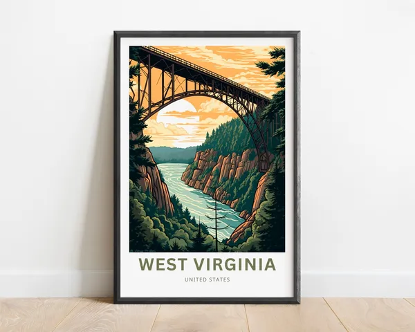 West Virginia Travel Poster, United States Wall Art
