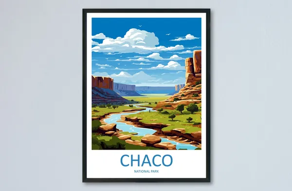 Chaco National Park Travel Poster, National Park Decor