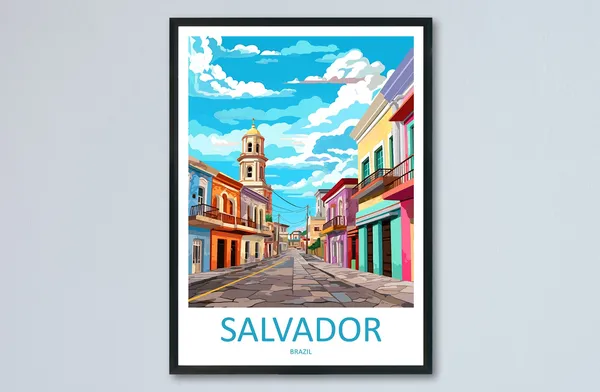 Salvador Travel Poster, Brazil Wall Art