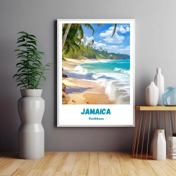 Jamaica Caribbean Poster, Jamaica Scene