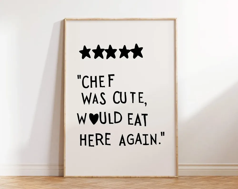 Minimalist Heart Kitchen Wall Art Print