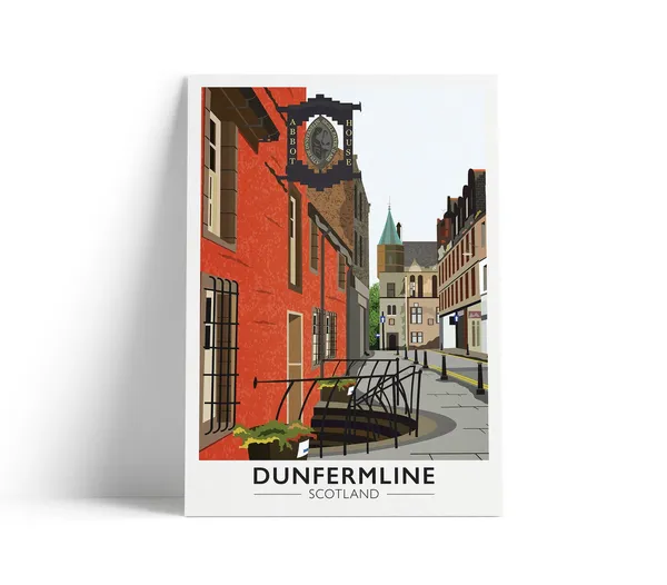 Dunfermline Travel Poster, Abbot House Heritage Centre