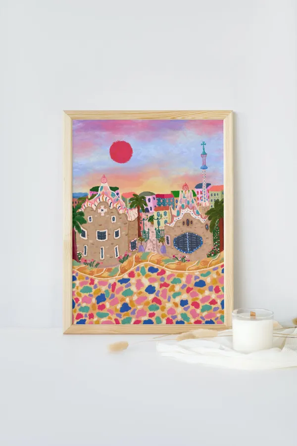 Barcelona Travel Poster, Spain Wall Art
