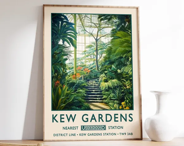 Kew Gardens London Vintage Botanical Art Print