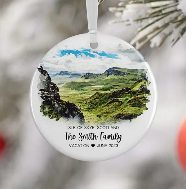 Isle of Skye Scotland Ornament Travel Poster