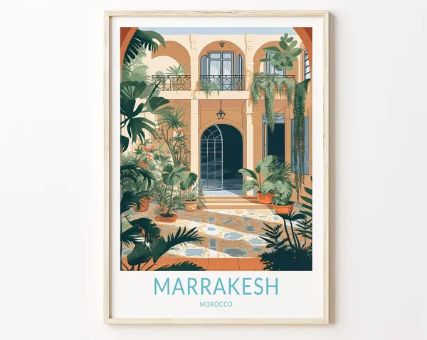 Marrakesh Travel Poster, Morocco Travel Poster