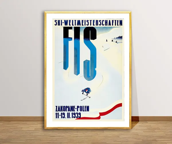 Ski Weltmeisterschaften Zakopane Vintage Travel Poster
