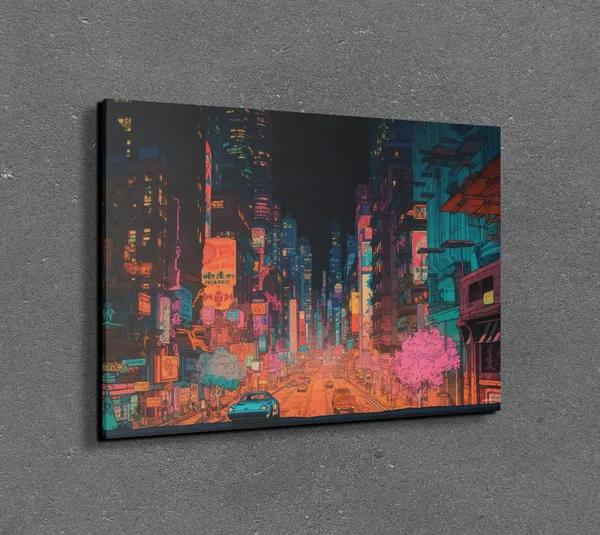 Downtown Tokyo Anime Travel Poster, Lofi Aesthetic
