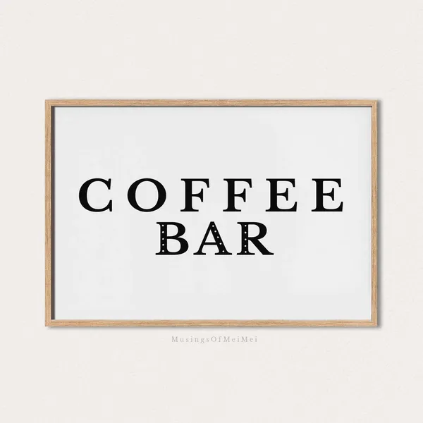Minimalist Coffee Bar Sign Kitchen Poster