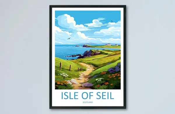 Isle Of Seil Travel Poster, Scotland Place Print