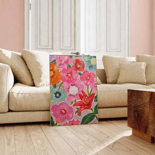 Abstract Floral Gouache Botanical Art Print