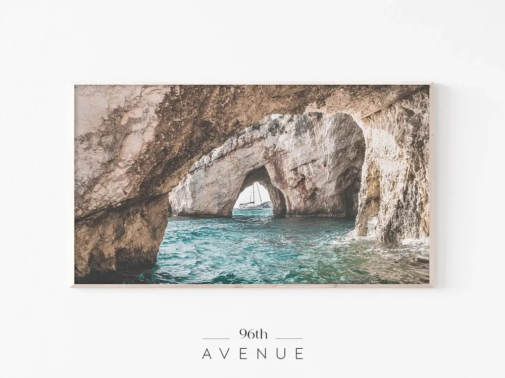Mediterranean Coastal Beach Art Print