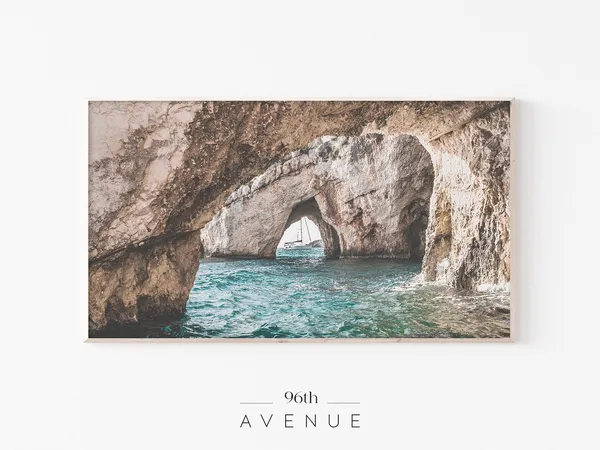 Mediterranean Coastal Beach Art Print